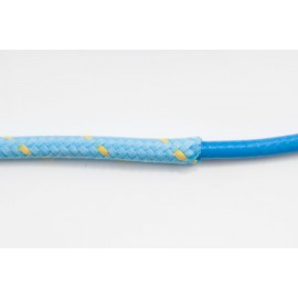 opletený kabel 1,5mm (světle modrý kabel - světle modrý/žlutý oplet)