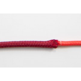 opletený kabel 1,5mm (červený kabel - vínový oplet)