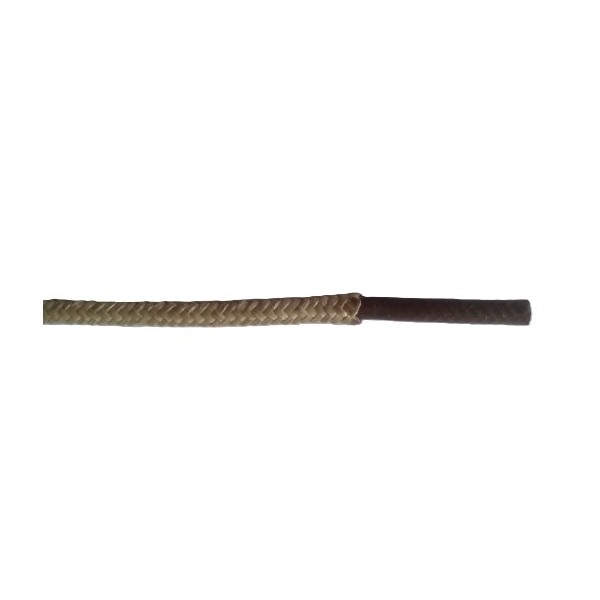 opletený kabel 1,5mm (hnědý kabel - béžový oplet)