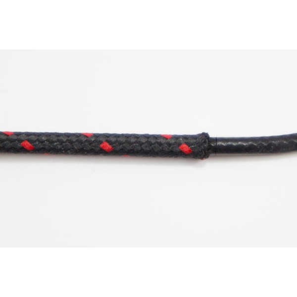 opletený kabel 1,5mm (černý kabel - černý/červený oplet)