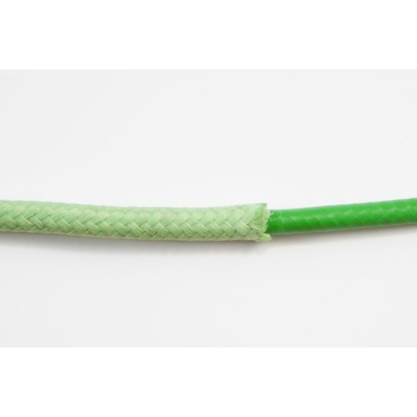 opletený kabel 1,5mm (zelený kabel - světle zelený oplet)