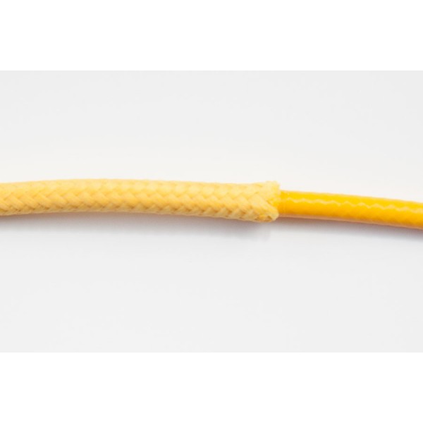 opletený kabel 1,5mm (žlutý kabel - žlutý oplet)