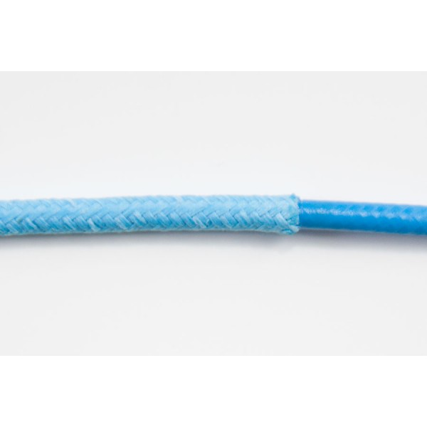 opletený kabel 2,5mm (světle modrý kabel - světle modrý oplet)
