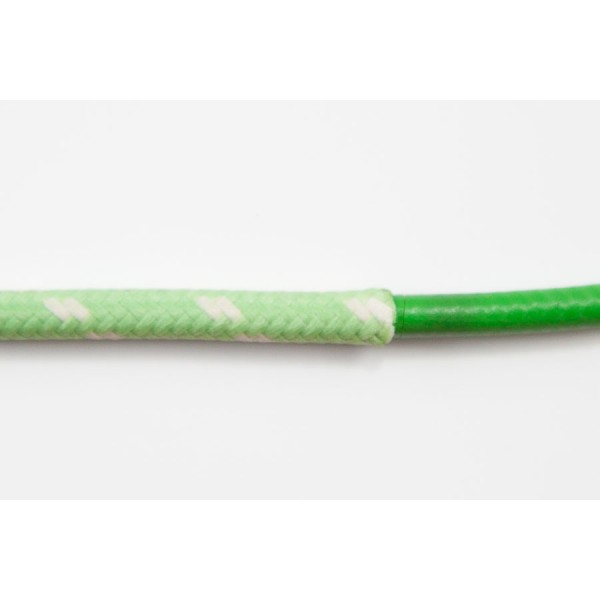 opletený kabel 2,5mm (zelený kabel - světle zelený/krémový oplet)