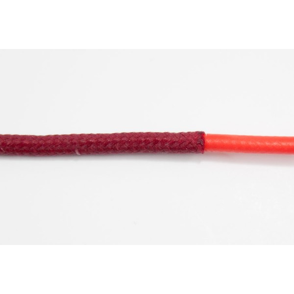 opletený kabel 2,5mm (červený kabel - vínový oplet)