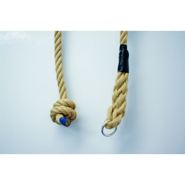 Houpací-šplhací jutové lano s uzly, délka 2m, průměr 25mm