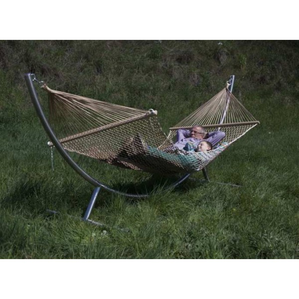 Sada - stojan NEREZ, ruční houpací síť šíře 1,4m, PP5mm