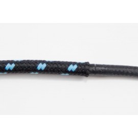 opletený kabel 2,5mm (černý kabel - černý/světle modrý oplet)