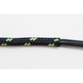 opletený kabel 2,5mm (černý kabel - černý/světle zelený oplet)