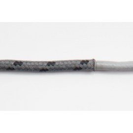 opletený kabel 2,5mm (šedý kabel - šedý/černý oplet)